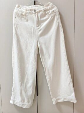 White High Waist Cropped Jeans